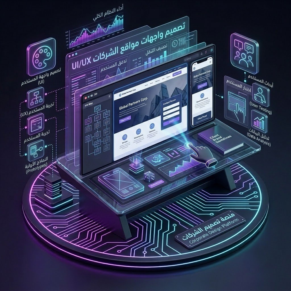 تصميم واجهات مواقع الشركات (UI/UX)
