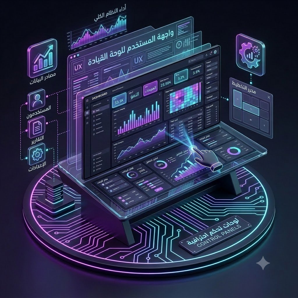 تصميم لوحات التحكم الاحترافية (Dashboard UI/UX)